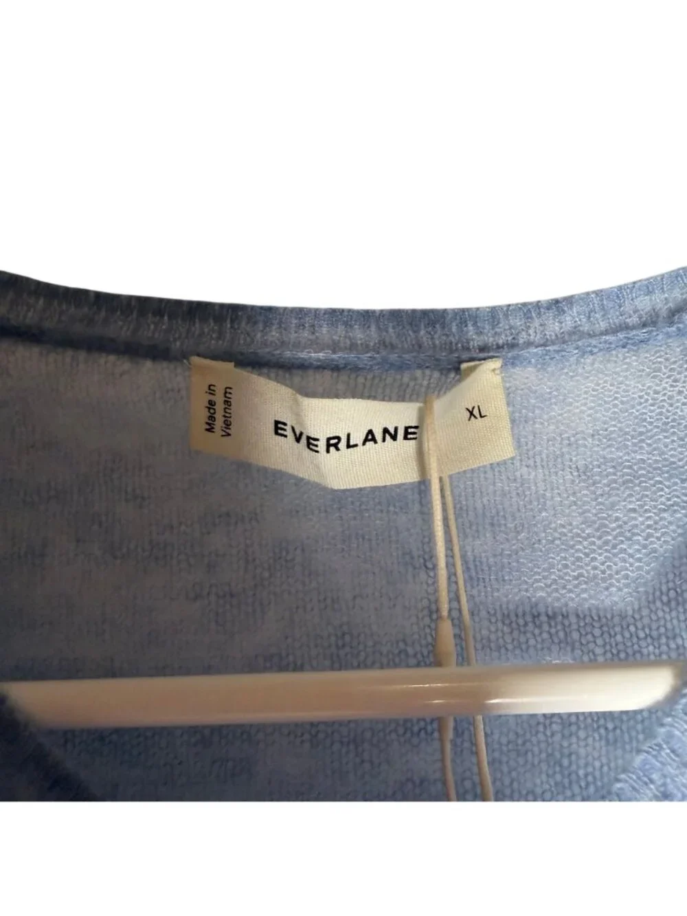 Everlane The Air Alpaca Short Sleeve Cardigan Soft Blue Size XL NWT
